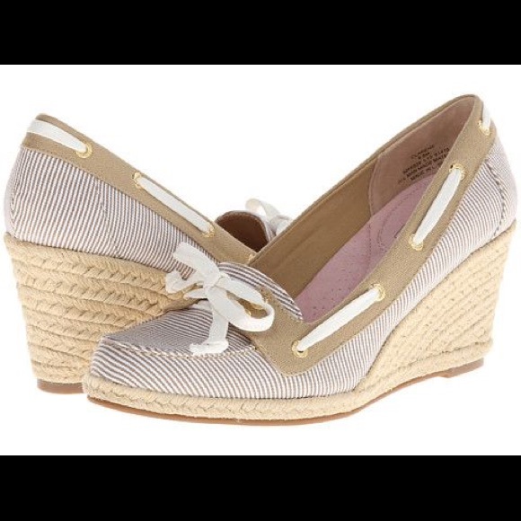 Sperry Shoes - Sperry Clarens Sand Engineer Canvas Wedge Size 7